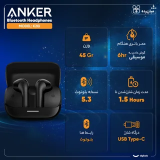 هدفون بلوتوثی انکر مدل Soundcore K20i با نویز کنسلینگ میکروفون (ENC)، درگاه شارژ USB Type-C،-13.webp
